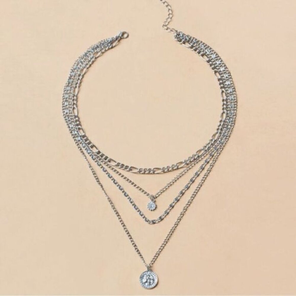 Boho silver necklace N583 - Picture 2 of 5